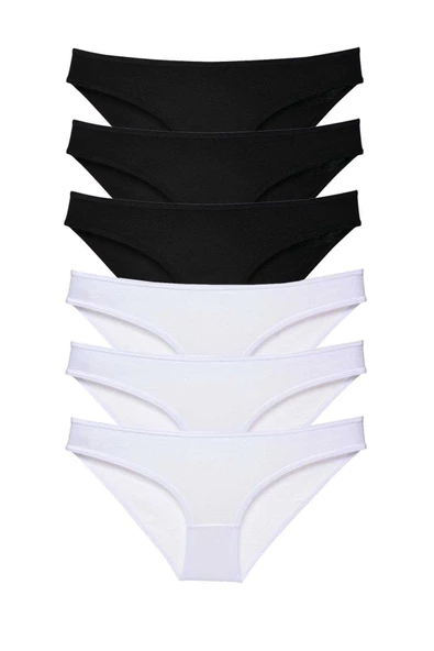 biçomi 6 adet Eko Set Likralı Kadın Slip Külot Siyah Beyaz ürün görseli