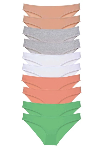 biçomi 10 adet Süper Eko Set Likralı Kadın Slip Külot Ten Gri Beyaz Pudra Yeşil ürün görseli