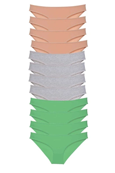 biçomi 12 adet Süper Eko Set Likralı Kadın Slip Külot Ten Gri Yeşil ürün görseli
