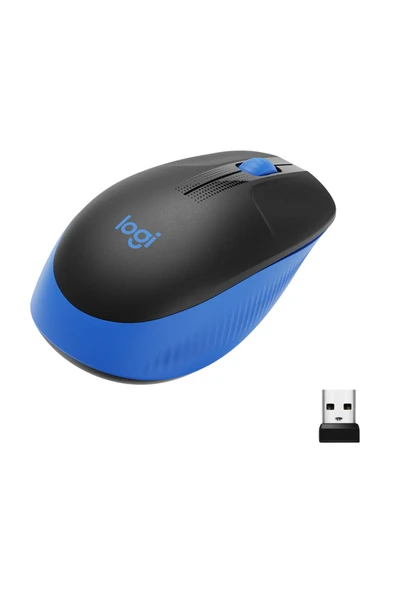 Logitech M191 Büyük Boy USB Alıcılı 1000 DPI Kablosuz Mouse - Mavi ürün görseli 1