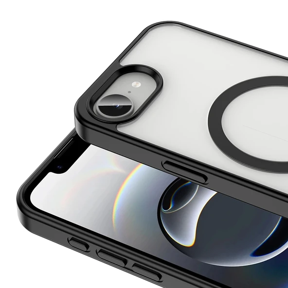 Apple iPhone 16E Kılıf M-safe Wireless Şarj Özellikli Silikon Zore Ege Kapak - 3