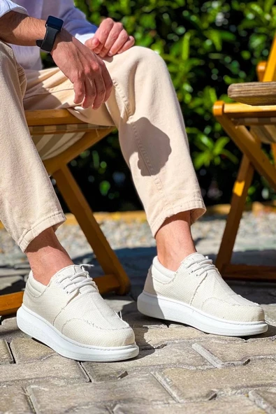 BİÇOMİ KB-042  Kuback Bağcıklı Beyaz Günlük Erkek Ayakkabı ürün görseli