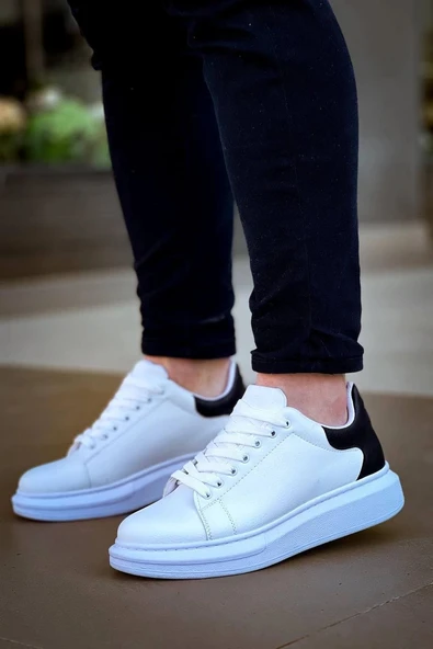 BİÇOMİ KB-X500  Kuback Bağcıklı Beyaz Siyah  Günlük Erkek Ayakkabı ürün görseli