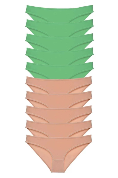 biçomi 10 adet Süper Eko Set Likralı Kadın Slip Külot Yeşil Ten ürün görseli