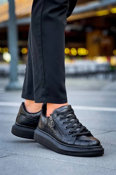 BİÇOMİ KB-309  Kuback Kömür Fermuar Ve Bağcıklı  Günlük Erkek  Ayakkabı - Resim 4