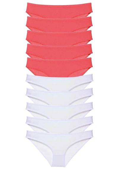 biçomi 10 adet Eko Set Likralı Kadın Slip Külot Fuşya Beyaz ürün görseli