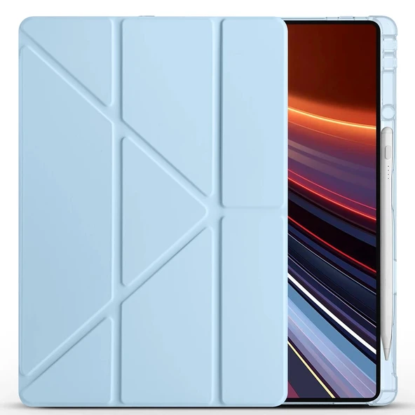 Honor MagicPad 2 Kılıf Zore Tri Folding Kalem Bölmeli Standlı Kılıf - 2