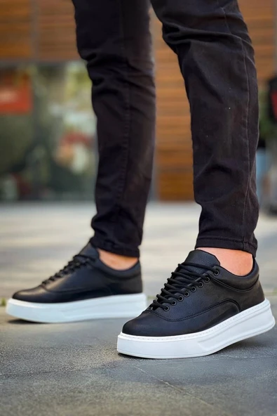 BİÇOMİ KB-005 Kuback Siyah Cilt Bağcıklı  Günlük Erkek  Ayakkabı - Resim 4