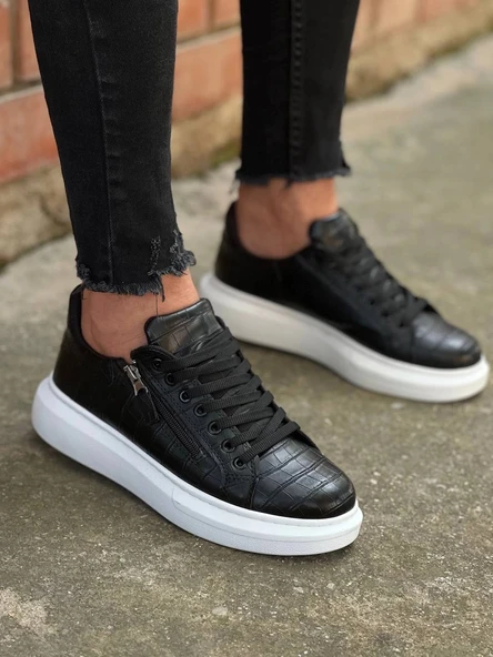 BİÇOMİ KB-309  Kuback  Siyah Fermuar Ve Bağcıklı  Günlük Erkek  Ayakkabı ürün görseli