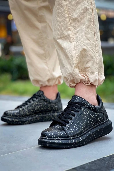 BİÇOMİ KB-X500  Kuback Siyah Gold  Bağcıklı  Günlük Erkek  Ayakkabı - Resim 2