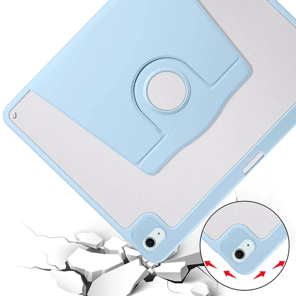 Apple iPad Air 13 2025 M3 Kılıf Zore Termik Kalem Bölmeli Dönebilen Standlı Kılıf - Resim 2