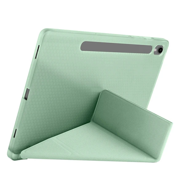 Galaxy Tab S10 FE Kılıf Zore Tri Folding Kalem Bölmeli Standlı Kılıf - 10