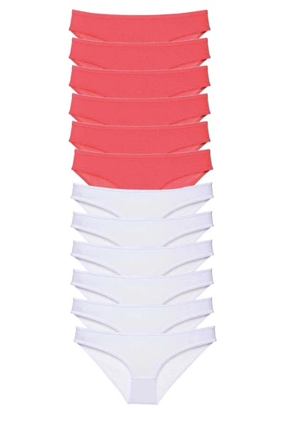 biçomi 12 adet Eko Set Likralı Kadın Slip Külot Fuşya Beyaz ürün görseli