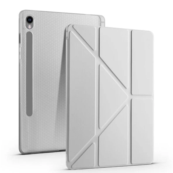 Galaxy Tab S10 FE Kılıf Zore Tri Folding Kalem Bölmeli Standlı Kılıf - 7