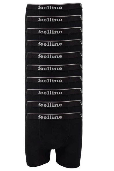 biçomi 10 adet Feelline Siyah Pamuklu Doğal Likralı Erkek Boxer ürün görseli