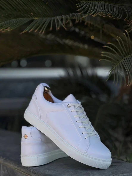 BİÇOMİ KB-BX1  Kuback Beyaz Cilt Yüksek Beyaz Taban Günlük Erkek Ayakkabı ürün görseli