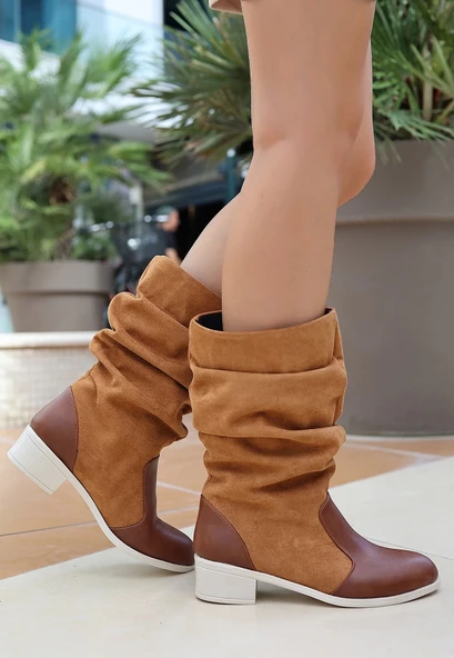 BİÇOMİ Jolin Taba Cilt Süet Detaylı Çizme - Resim 2