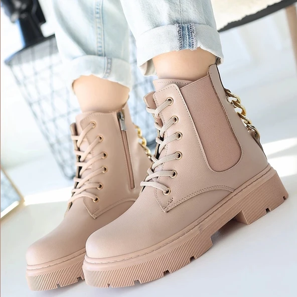 BİÇOMİ Harte Nude Cilt Bağcıklı Bot - Resim 4