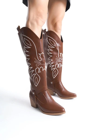 BİÇOMİ Jilla Taba Cilt Tak Çıkar Topuklu Bot Ve Çizme ürün görseli