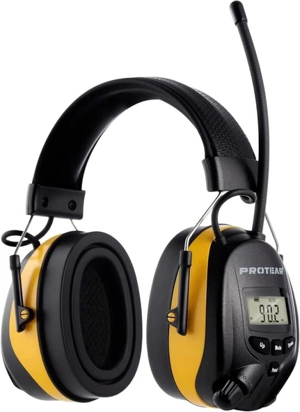 PROTEAR AM FM Dijital Ekranlı Radyo Kulaklıkları - Sarı