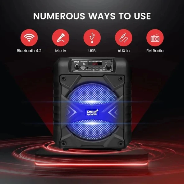 Pyle Taşınabilir Bluetooth PA Hoparlör Sistemi PPHP854B - 3