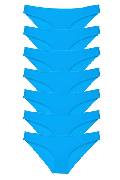 biçomi 7 adet Süper Eko Set Likralı Kadın Slip Külot Mavi ürün görseli