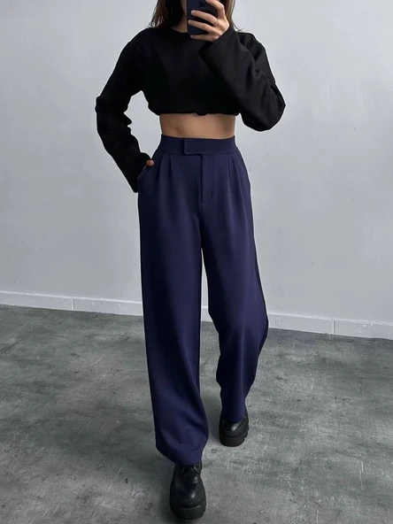 BİÇOMİ Cırtlı palazzo pantolon ürün görseli