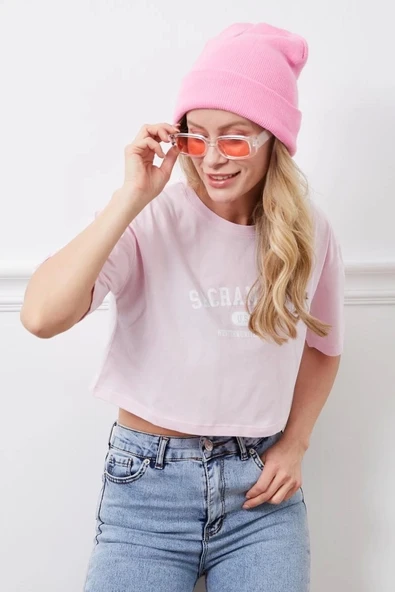 BİÇOMİ Baskılı Crop tişört - Resim 3