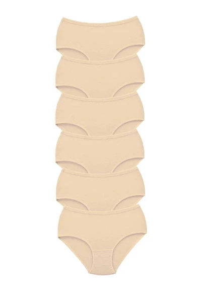 biçomi 6 Adet Tutku Kadın Yüksek Bel Bato Kalın Lastik Külot Ten ürün görseli