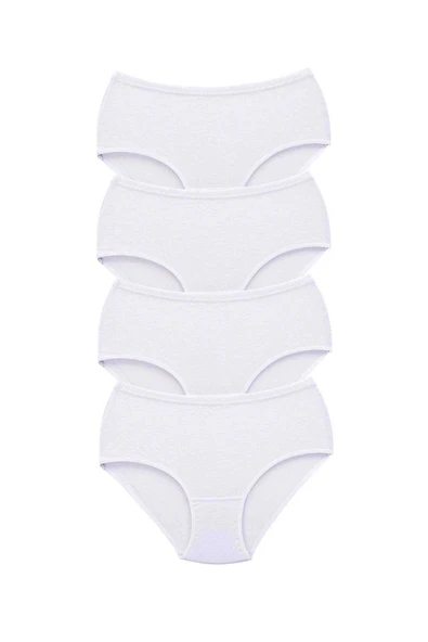 biçomi 4 Adet Tutku Kadın Yüksek Bel Bato Kalın Lastik Külot Beyaz ürün görseli
