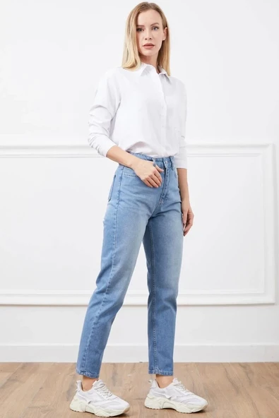 BİÇOMİ Yüksek bel mom jean pantolon - 2