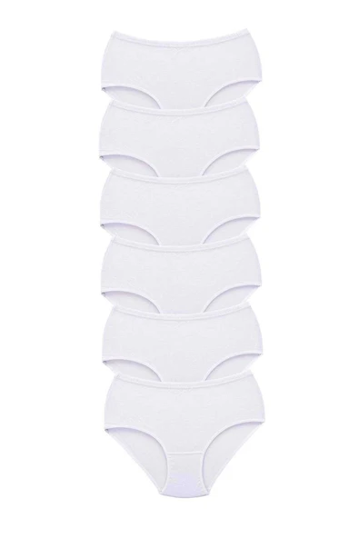 biçomi 6 Adet Tutku Kadın Yüksek Bel Bato Kalın Lastik Külot Beyaz ürün görseli