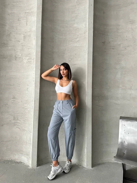 BİÇOMİ Jogger lastik paça pantolon - Resim 7