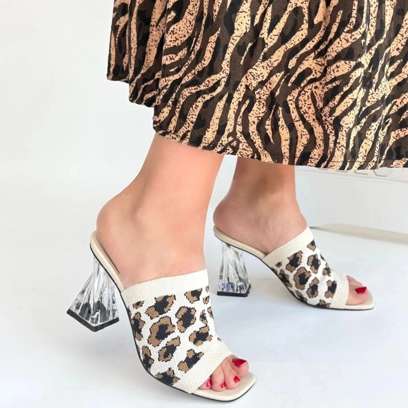 BİÇOMİ Evra Çita Triko Topuklu Terlik - Resim 4