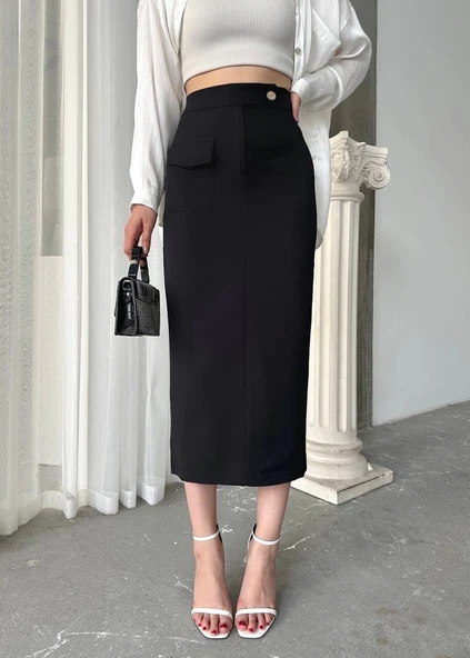 BİÇOMİ Uzun düğmeli etek - Resim 2