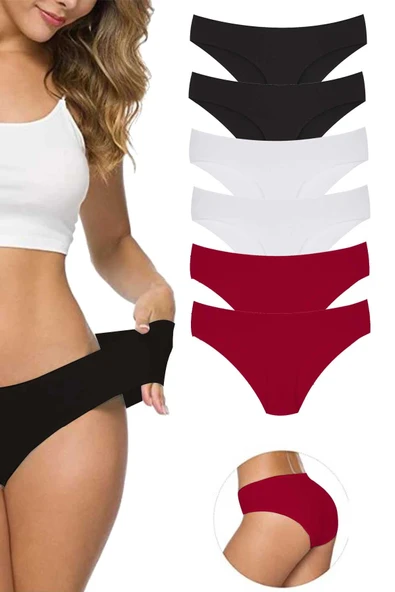 biçomi 6 Adet Kadın Dikişsiz Lazer Kesim Esnek İz yapmayan Külot S8 ürün görseli