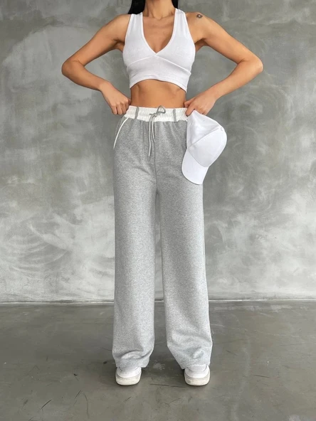 BİÇOMİ Garnili bol paça pantolon - Resim 3