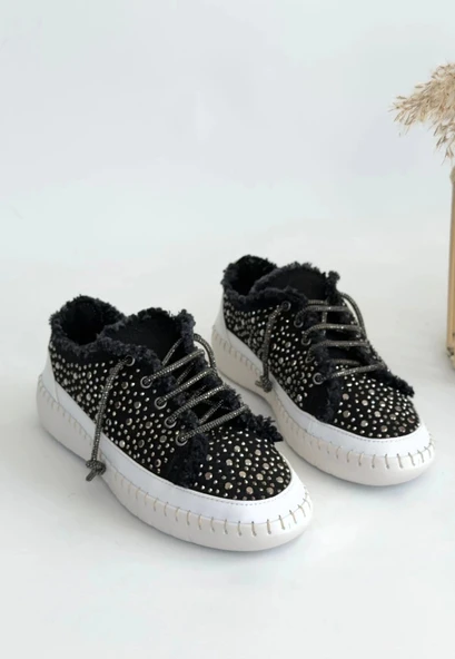 BİÇOMİ Guji Siyah Kot Bağcıklı Spor Ayakkabı - Resim 4