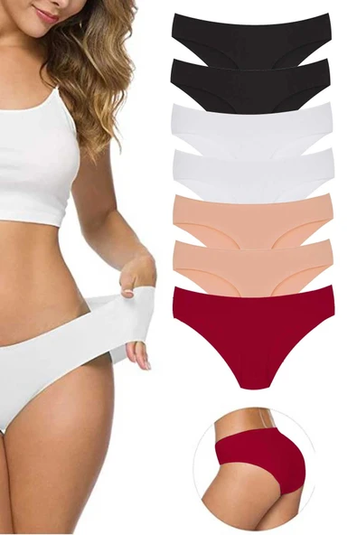 biçomi 7 Adet Kadın Dikişsiz Lazer Kesim Esnek İz yapmayan Külot S11 ürün görseli