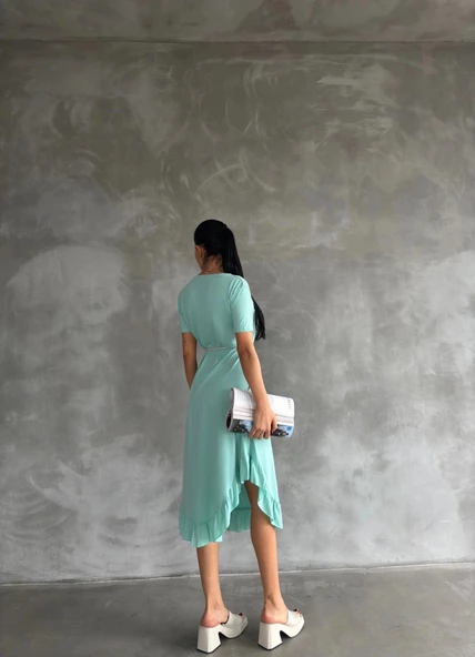 BİÇOMİ Kuşaklı elbise - Resim 2