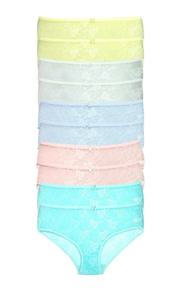 biçomi 10 Adet Kadın Komple Tül Dantel Bato Külot ürün görseli