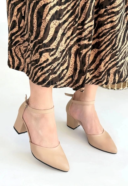 BİÇOMİ Mulen Nude Cilt Topuklu Ayakkabı ürün görseli