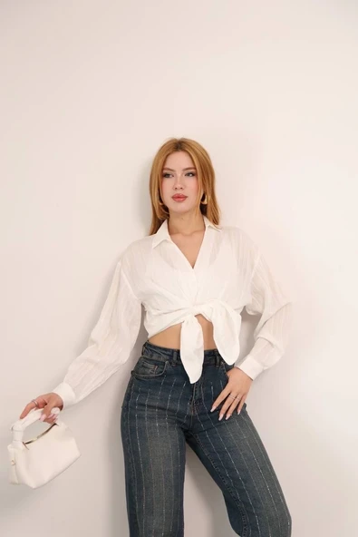 BİÇOMİ Kendinden çizgili london gömlek - Resim 3