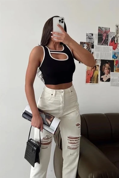 BİÇOMİ Pencereli kaşkorse crop - Resim 3