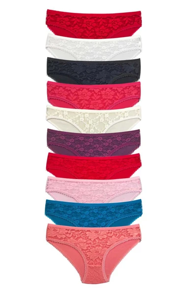 biçomi 10 Adet Önü Dantelli Transparan Kadın Slip Külot S231 ürün görseli