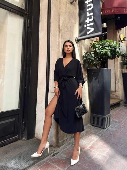 BİÇOMİ Ayrobin midi elbise ürün görseli