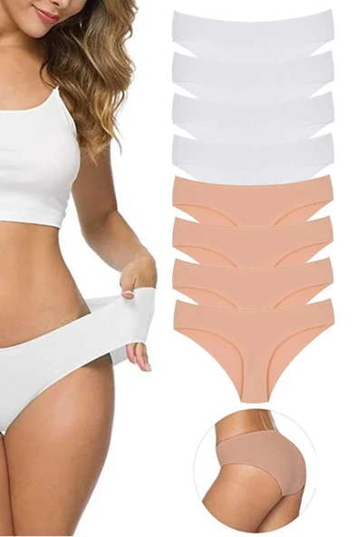 biçomi 8 Adet Kadın Dikişsiz Lazer Kesim Esnek İz yapmayan Külot S3 ürün görseli