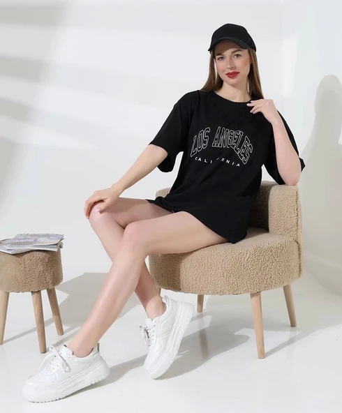 BİÇOMİ Angeles baskılı tişört - Resim 3