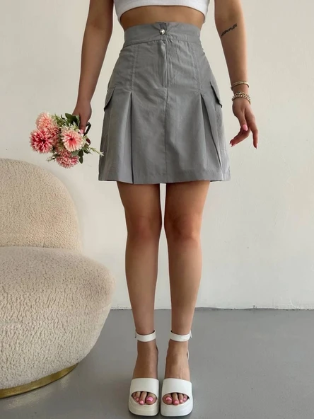 BİÇOMİ Cepli paraşüt etek s241021 - Resim 3