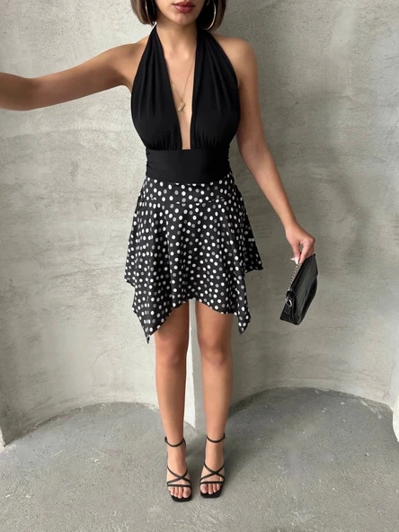 BİÇOMİ Puantiyeli etek s25900 - Resim 5